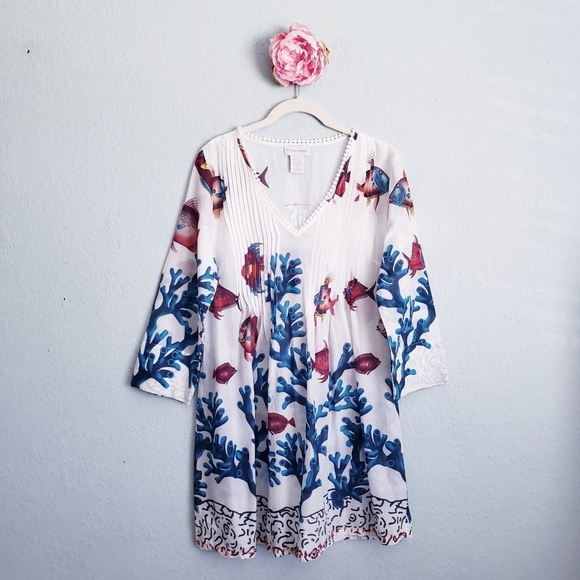 Soft Surroundings Coral Reef Fish Seychelles Tunic - Picture 2 of 8
